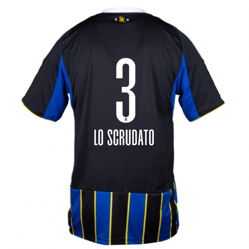 Danxen Kinder Gianluca Lo Scrudato #3 Blau Schwarz Gelb Heimtrikot Trikot 2025/26 T-Shirt Österreich