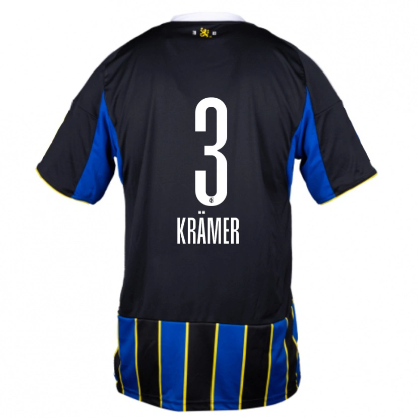 Danxen Kinder Nils Krämer #3 Blau Schwarz Gelb Heimtrikot Trikot 2025/26 T-Shirt Österreich
