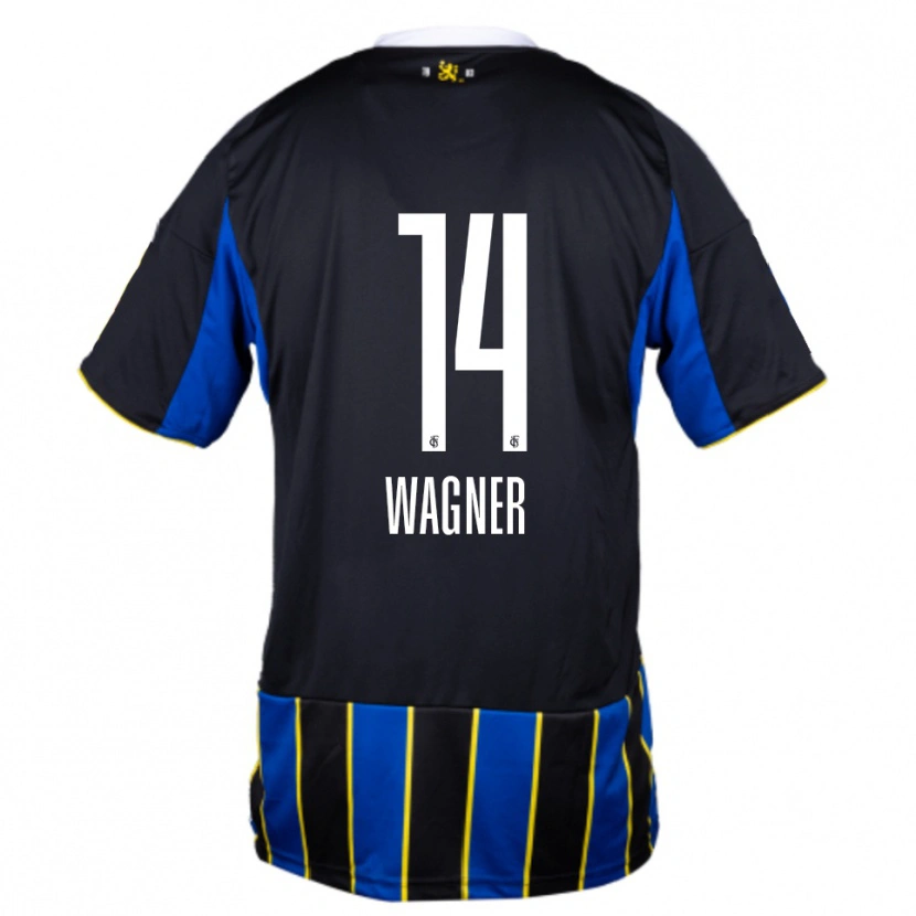 Danxen Kinder Celine Wagner #14 Blau Schwarz Gelb Heimtrikot Trikot 2025/26 T-Shirt Österreich