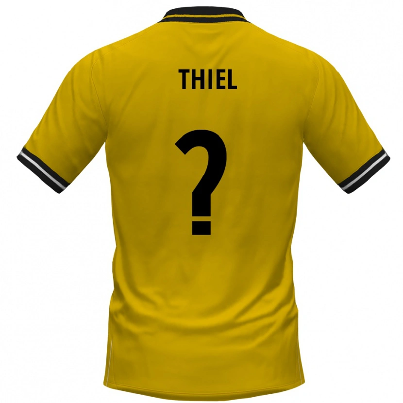 Danxen Kinder David Thiel #0 Gelb Schwarz Heimtrikot Trikot 2025/26 T-Shirt Österreich