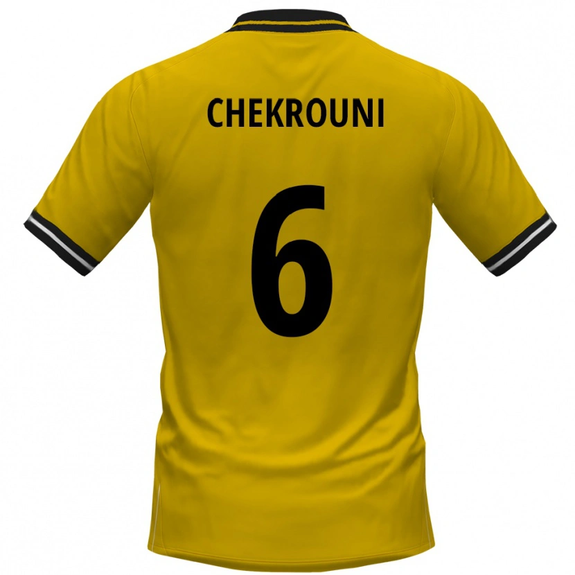 Danxen Kinder Salim Chekrouni #6 Gelb Schwarz Heimtrikot Trikot 2025/26 T-Shirt Österreich