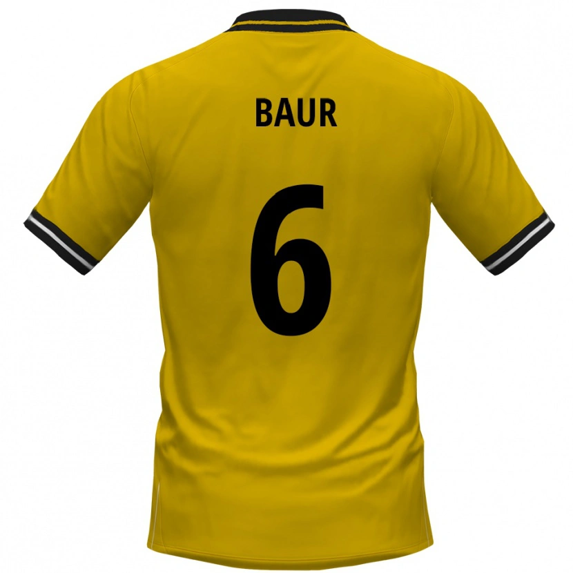 Danxen Kinder Mauro Baur #6 Gelb Schwarz Heimtrikot Trikot 2025/26 T-Shirt Österreich