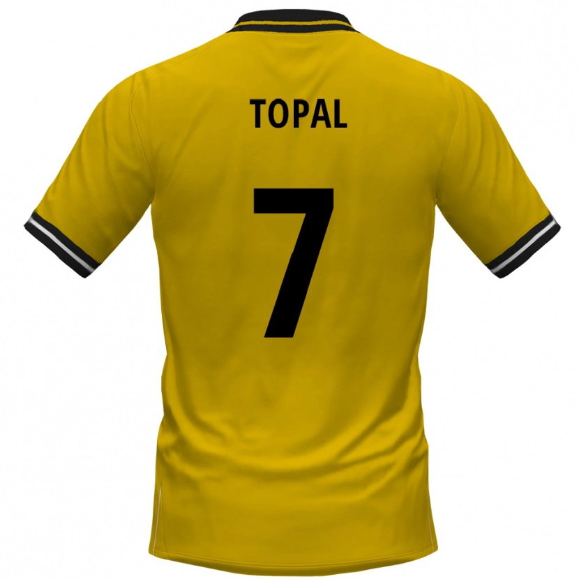 Danxen Kinder Sidar Topal #7 Gelb Schwarz Heimtrikot Trikot 2025/26 T-Shirt Österreich