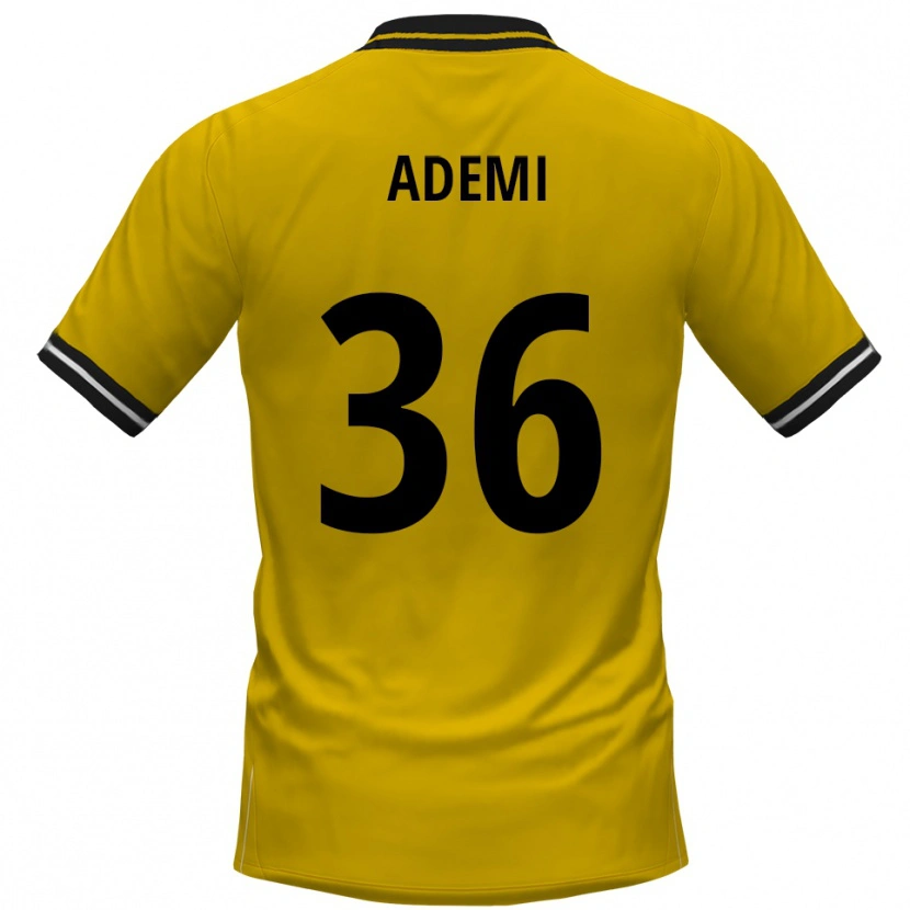 Danxen Kinder Faton Ademi #36 Gelb Schwarz Heimtrikot Trikot 2025/26 T-Shirt Österreich