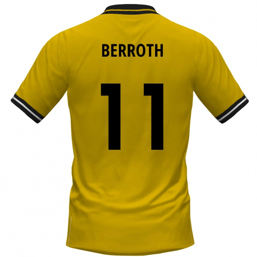 Danxen Kinder Julius Berroth #11 Gelb Schwarz Heimtrikot Trikot 2025/26 T-Shirt Österreich