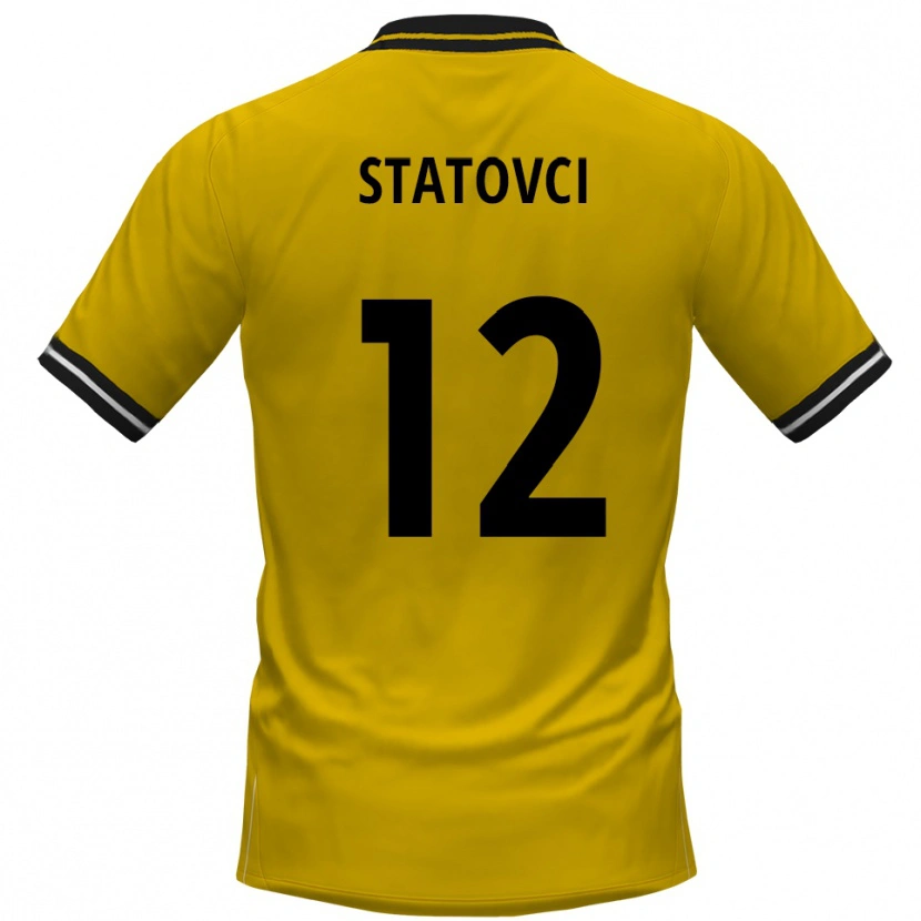 Danxen Kinder Bajram Statovci #12 Gelb Schwarz Heimtrikot Trikot 2025/26 T-Shirt Österreich