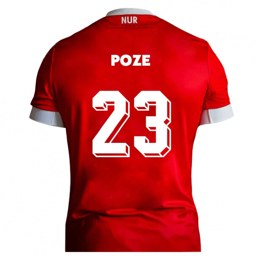 Danxen Kinder Paulas Poze #23 Rot Weiß Heimtrikot Trikot 2025/26 T-Shirt Österreich