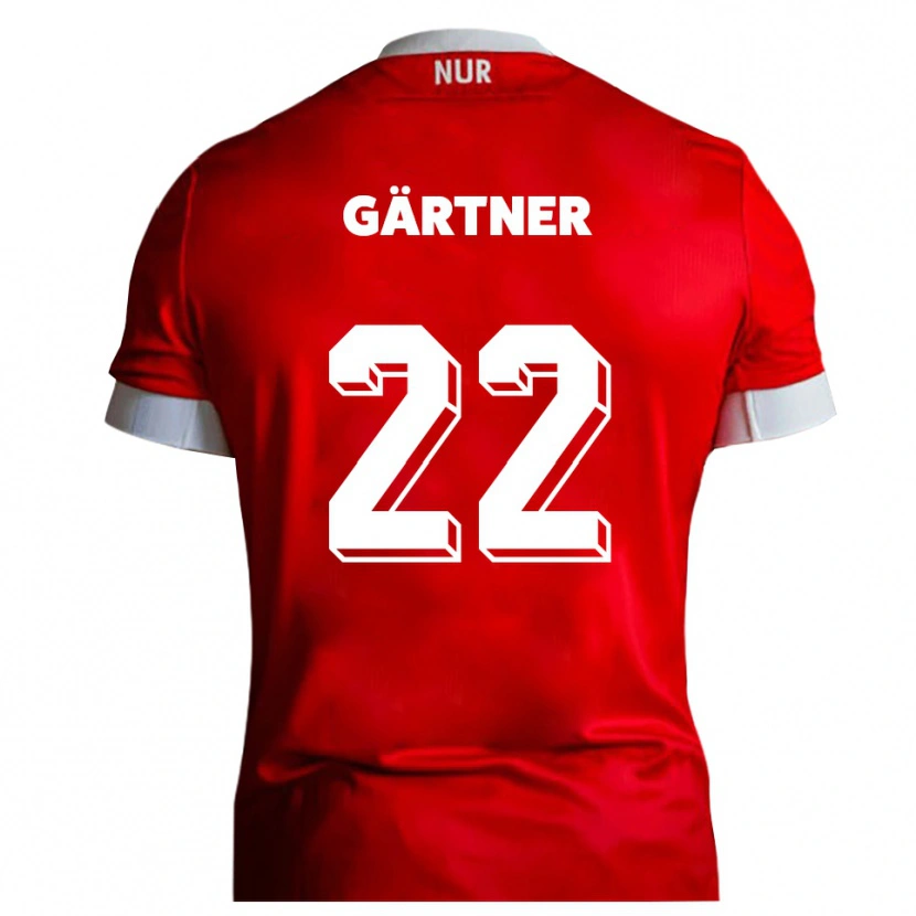Danxen Kinder Justin Gärtner #22 Rot Weiß Heimtrikot Trikot 2025/26 T-Shirt Österreich