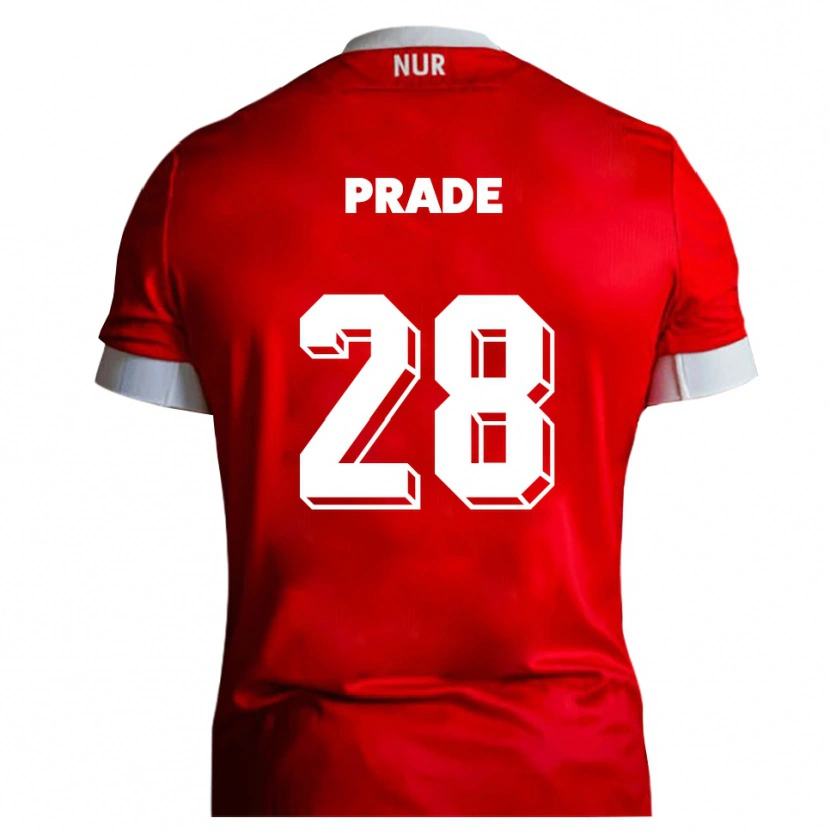 Danxen Kinder Adrian Prade #28 Rot Weiß Heimtrikot Trikot 2025/26 T-Shirt Österreich