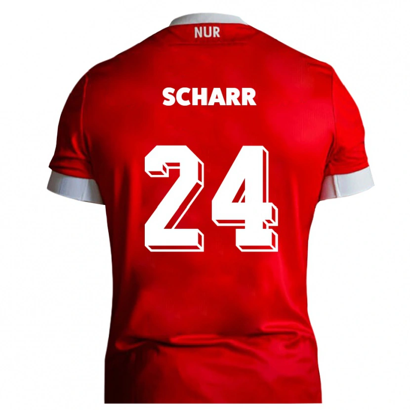 Danxen Kinder Janne Scharr #24 Rot Weiß Heimtrikot Trikot 2025/26 T-Shirt Österreich