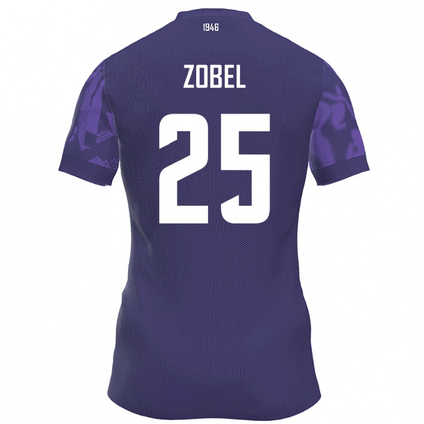 Danxen Kinder Tristan Zobel #25 Lila Weiß Heimtrikot Trikot 2025/26 T-Shirt Österreich