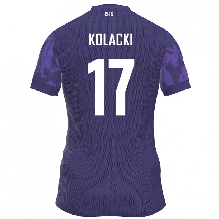 Danxen Kinder Dawid Kolacki #17 Lila Weiß Heimtrikot Trikot 2025/26 T-Shirt Österreich
