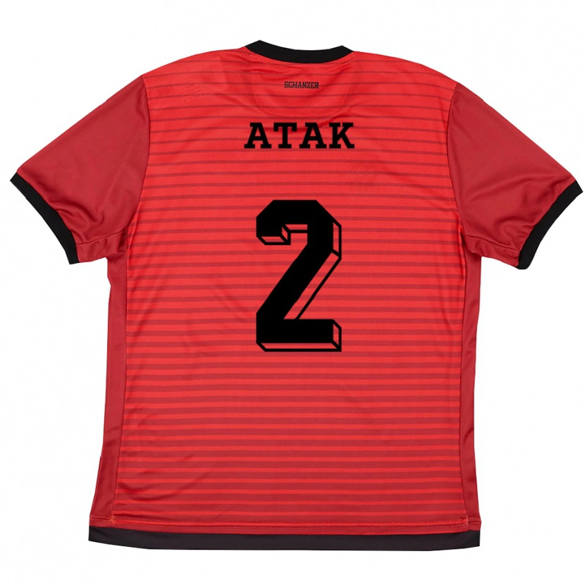 Danxen Kinder Muhammed Atak #2 Rot Schwarz Heimtrikot Trikot 2025/26 T-Shirt Österreich