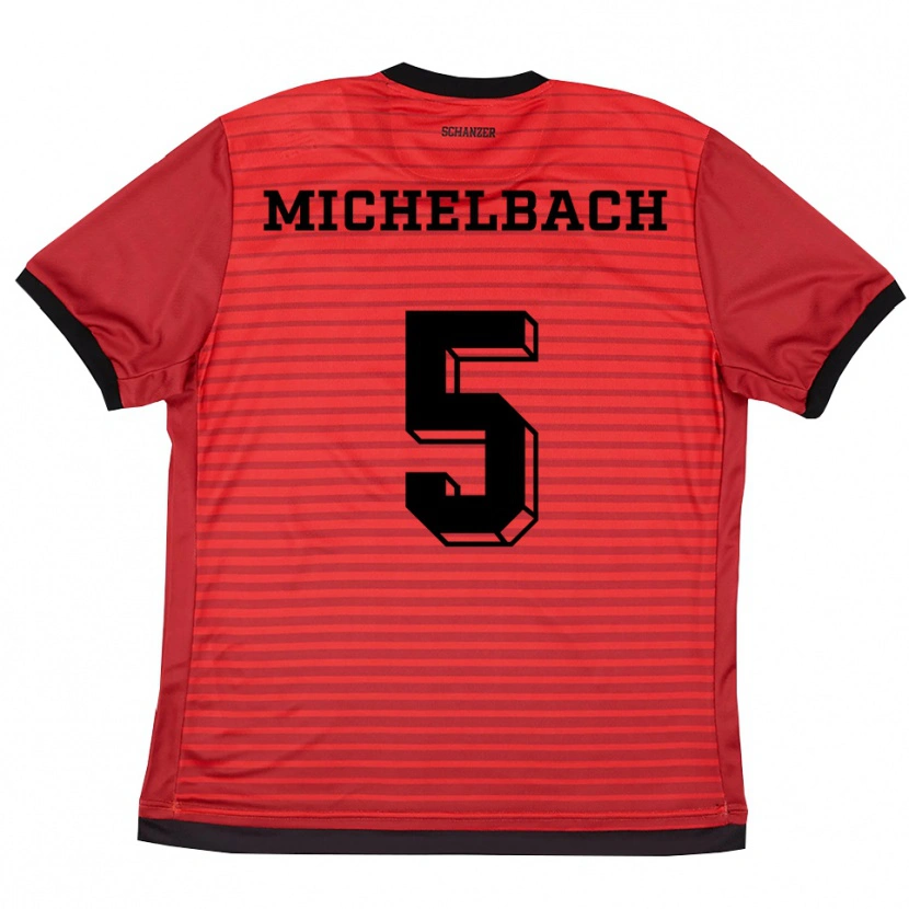 Danxen Kinder Kilian Michelbach #5 Rot Schwarz Heimtrikot Trikot 2025/26 T-Shirt Österreich