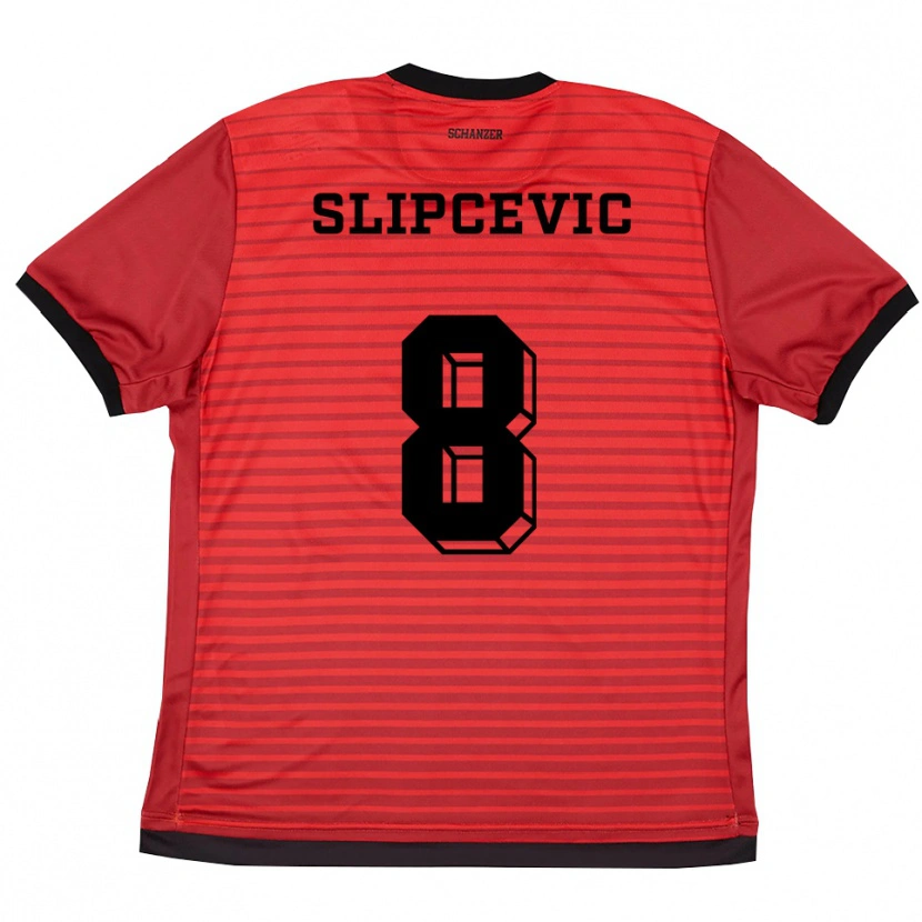 Danxen Kinder Ivana Slipcevic #8 Rot Schwarz Heimtrikot Trikot 2025/26 T-Shirt Österreich