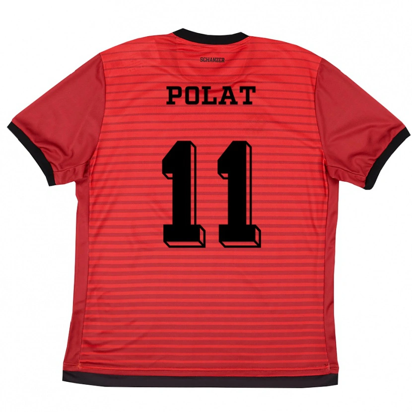 Danxen Kinder Arel Polat #11 Rot Schwarz Heimtrikot Trikot 2025/26 T-Shirt Österreich