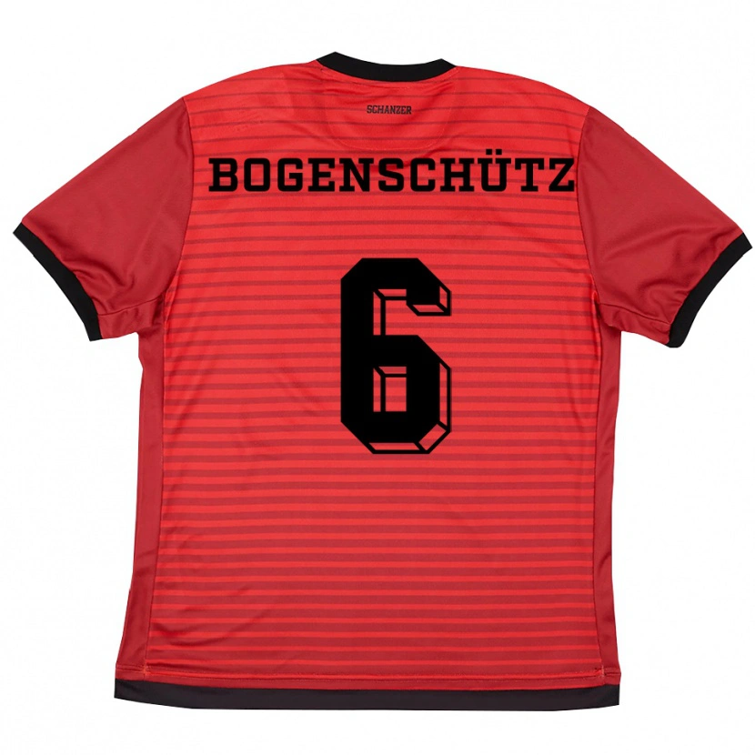 Danxen Kinder Kerstin Bogenschütz #6 Rot Schwarz Heimtrikot Trikot 2025/26 T-Shirt Österreich