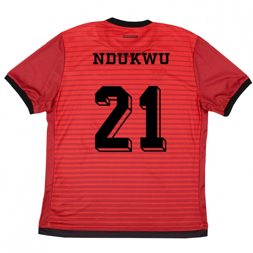 Danxen Kinder Dickson Ndukwu #21 Rot Schwarz Heimtrikot Trikot 2025/26 T-Shirt Österreich