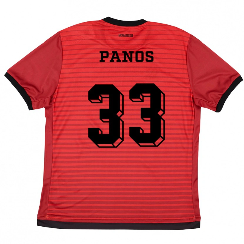 Danxen Kinder Nikos Panos #33 Rot Schwarz Heimtrikot Trikot 2025/26 T-Shirt Österreich