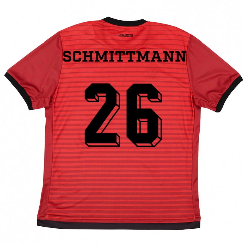 Danxen Kinder Katharina Schmittmann #26 Rot Schwarz Heimtrikot Trikot 2025/26 T-Shirt Österreich