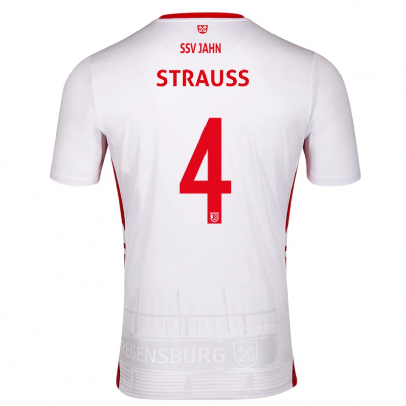 Danxen Kinder Felix Strauss #4 Weiß Rot Heimtrikot Trikot 2025/26 T-Shirt Österreich