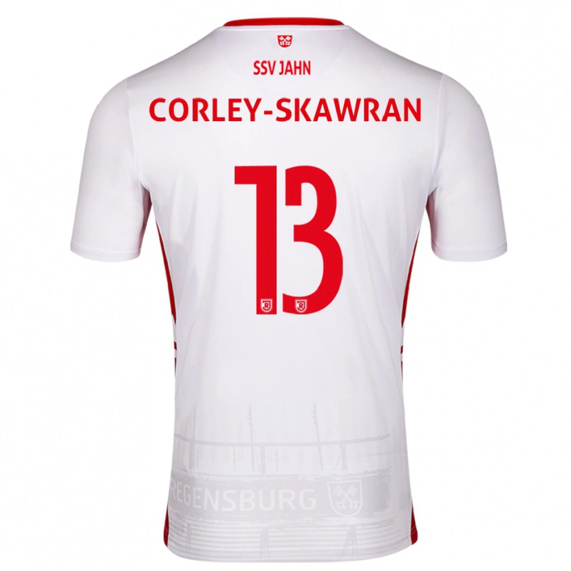 Danxen Kinder Dorian Corley-Skawran #13 Weiß Rot Heimtrikot Trikot 2025/26 T-Shirt Österreich