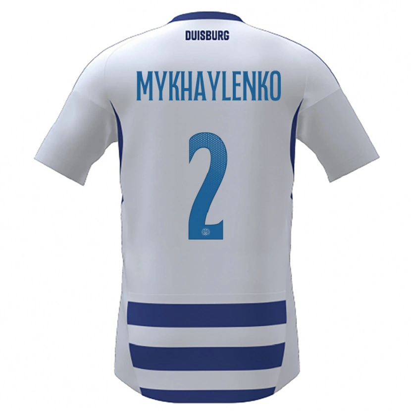 Danxen Kinder Nazar Mykhaylenko #2 Weiß Blau Heimtrikot Trikot 2025/26 T-Shirt Österreich