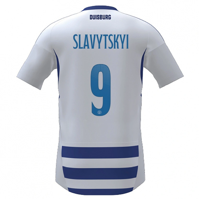 Danxen Kinder Nikita Slavytskyi #9 Weiß Blau Heimtrikot Trikot 2025/26 T-Shirt Österreich