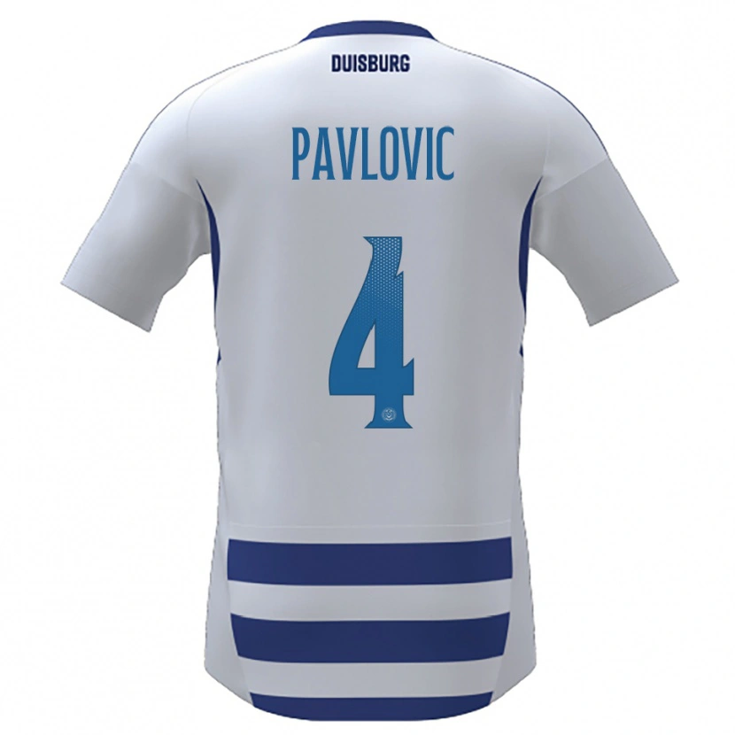 Danxen Kinder Marko Pavlovic #4 Weiß Blau Heimtrikot Trikot 2025/26 T-Shirt Österreich