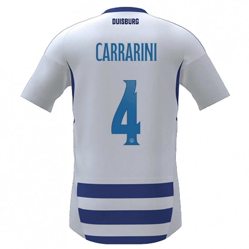 Danxen Kinder Ellie Carrarini #4 Weiß Blau Heimtrikot Trikot 2025/26 T-Shirt Österreich