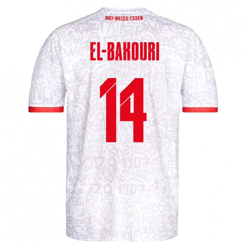 Danxen Kinder Ibrahim El-Bakouri #14 Weiß Rot Heimtrikot Trikot 2025/26 T-Shirt Österreich