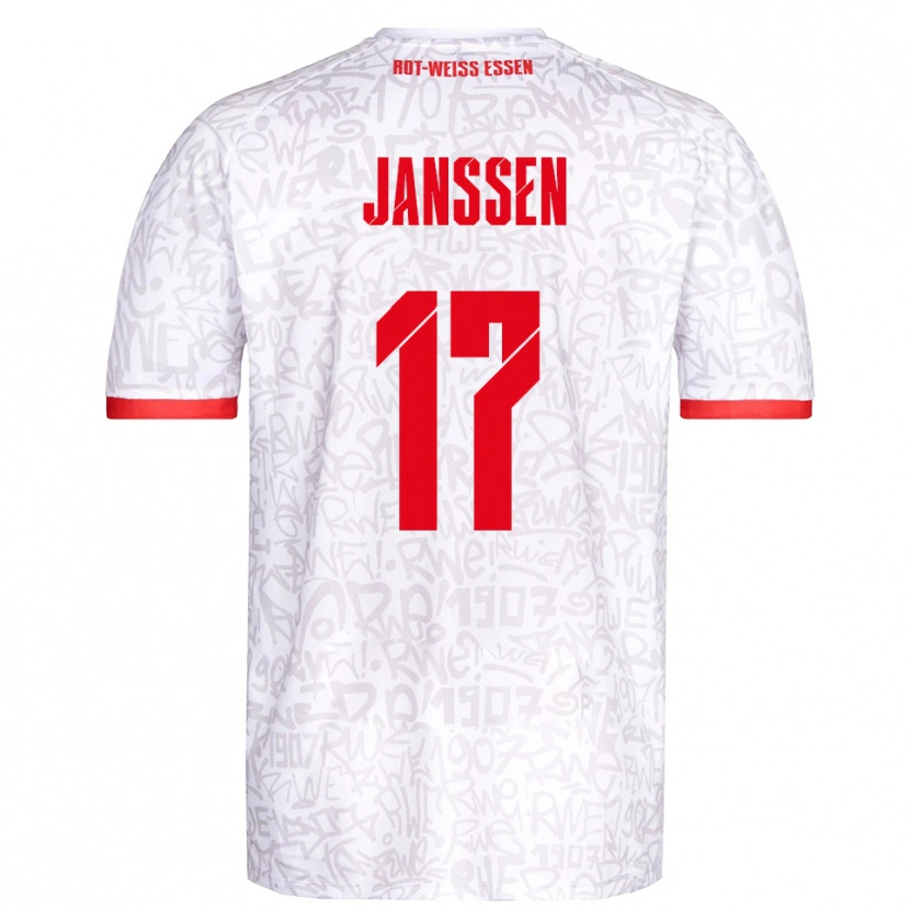 Danxen Kinder Lenn Janssen #17 Weiß Rot Heimtrikot Trikot 2025/26 T-Shirt Österreich