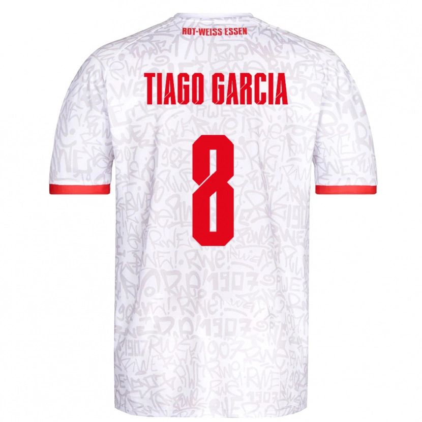 Danxen Kinder Tiago Garcia Rodriguez #8 Weiß Rot Heimtrikot Trikot 2025/26 T-Shirt Österreich