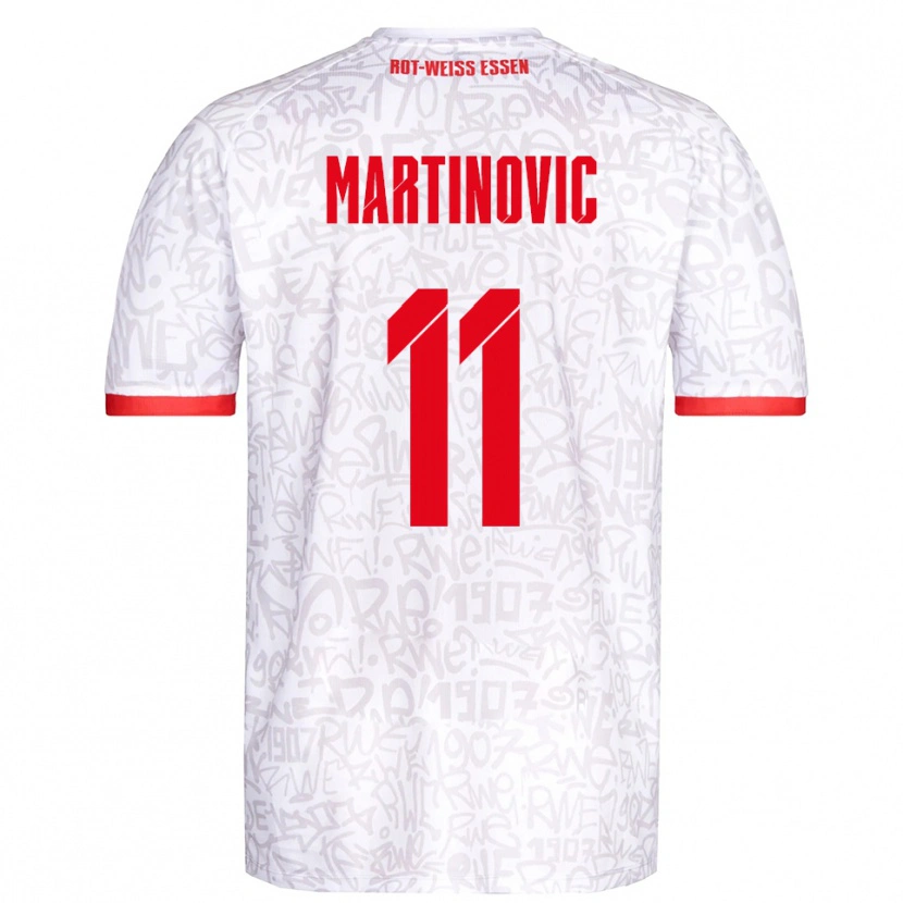 Danxen Kinder Dominik Martinovic #11 Weiß Rot Heimtrikot Trikot 2025/26 T-Shirt Österreich