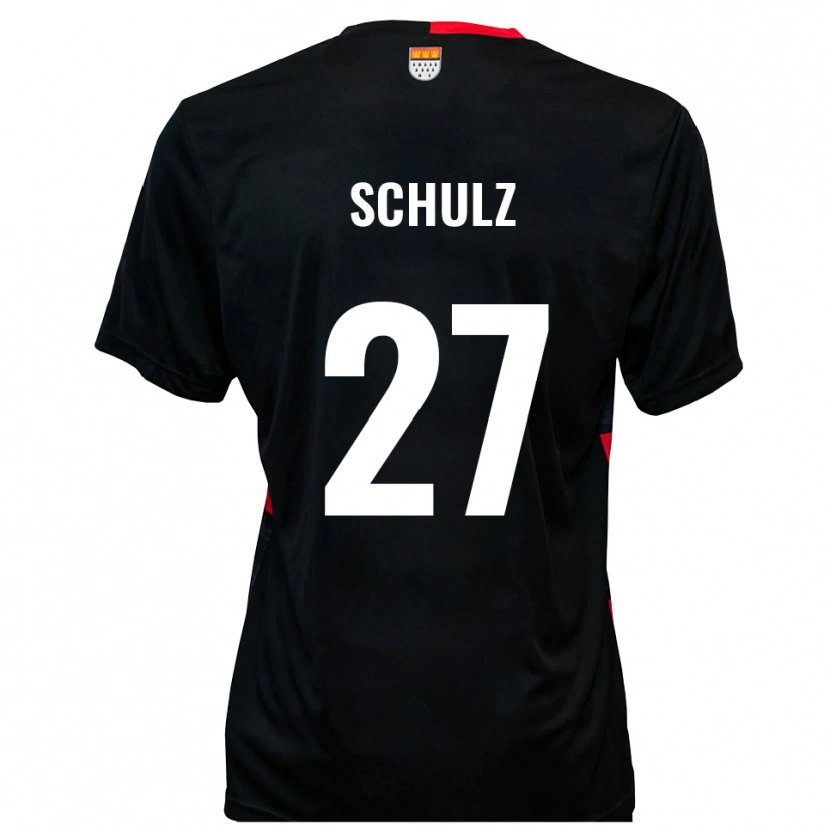 Danxen Kinder Arne Schulz #27 Schwarz Rot Heimtrikot Trikot 2025/26 T-Shirt Österreich
