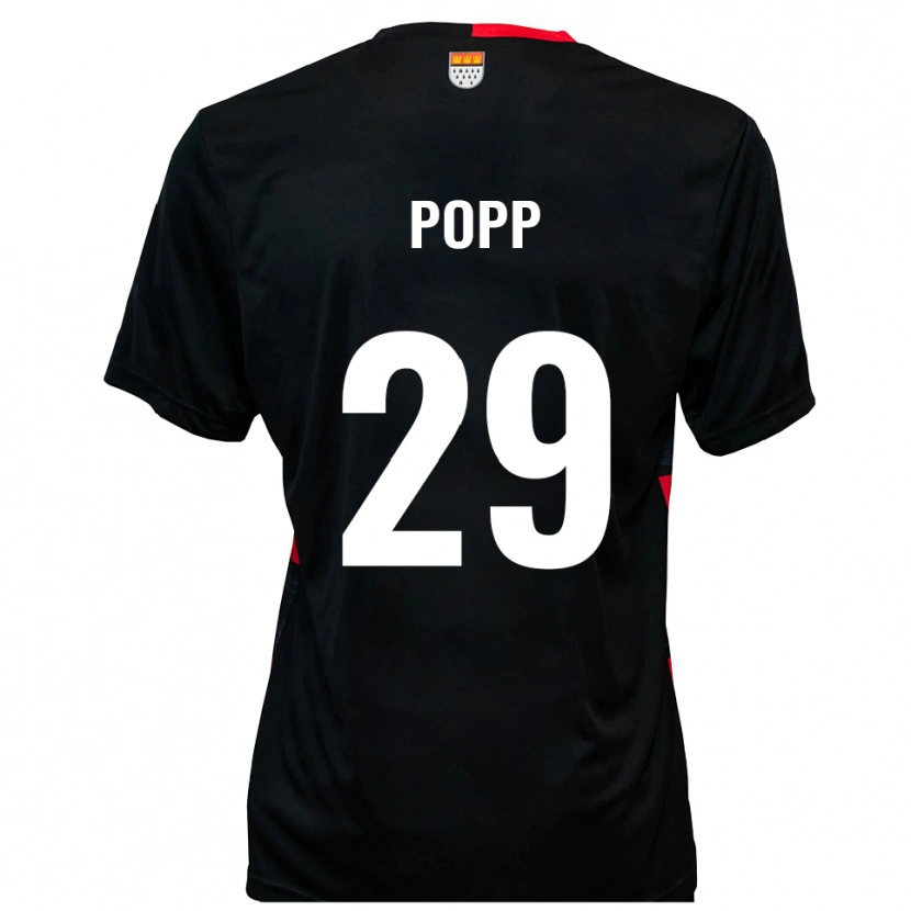 Danxen Kinder Leander Popp #29 Schwarz Rot Heimtrikot Trikot 2025/26 T-Shirt Österreich