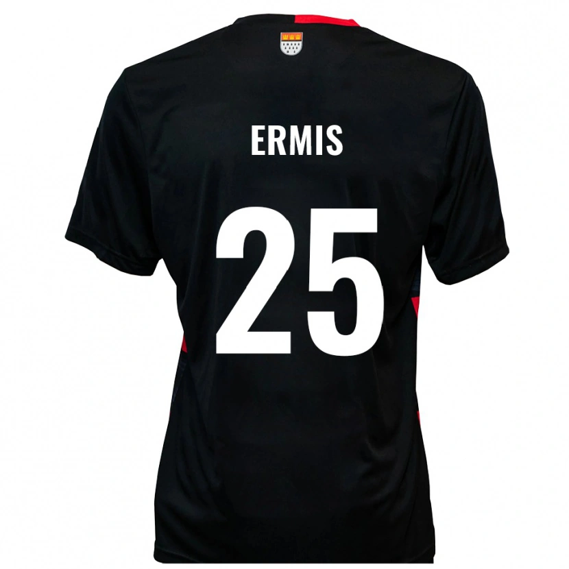 Danxen Kinder Kiyan Ermis #25 Schwarz Rot Heimtrikot Trikot 2025/26 T-Shirt Österreich