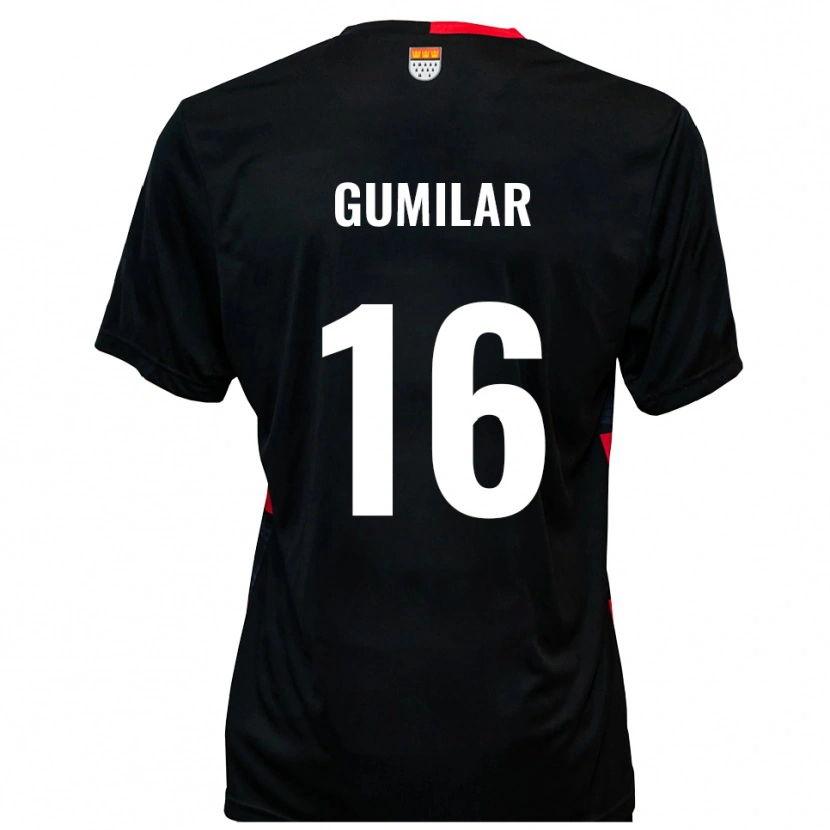 Danxen Kinder Jonas Gumilar #16 Schwarz Rot Heimtrikot Trikot 2025/26 T-Shirt Österreich