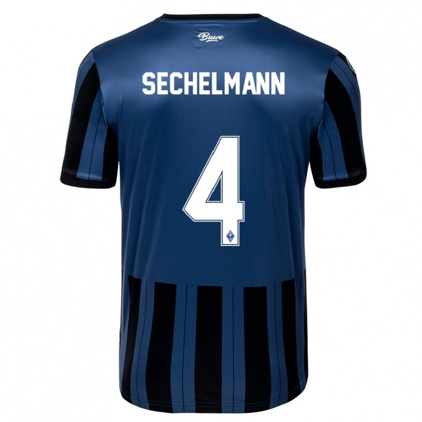 Danxen Kinder Tim Sechelmann #4 Blau Grau Schwarz Heimtrikot Trikot 2025/26 T-Shirt Österreich