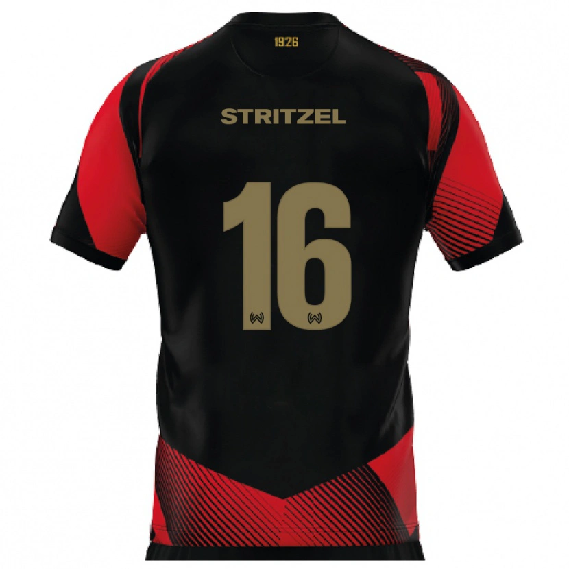 Danxen Kinder Florian Stritzel #16 Schwarz Rot Heimtrikot Trikot 2025/26 T-Shirt Österreich