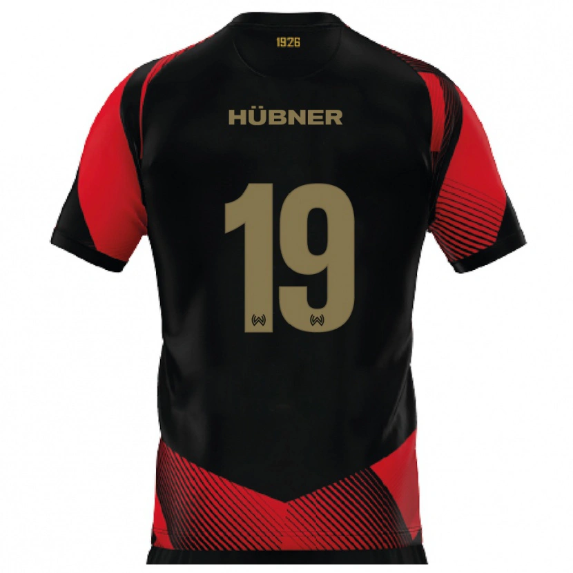 Danxen Kinder Florian Hübner #19 Schwarz Rot Heimtrikot Trikot 2025/26 T-Shirt Österreich