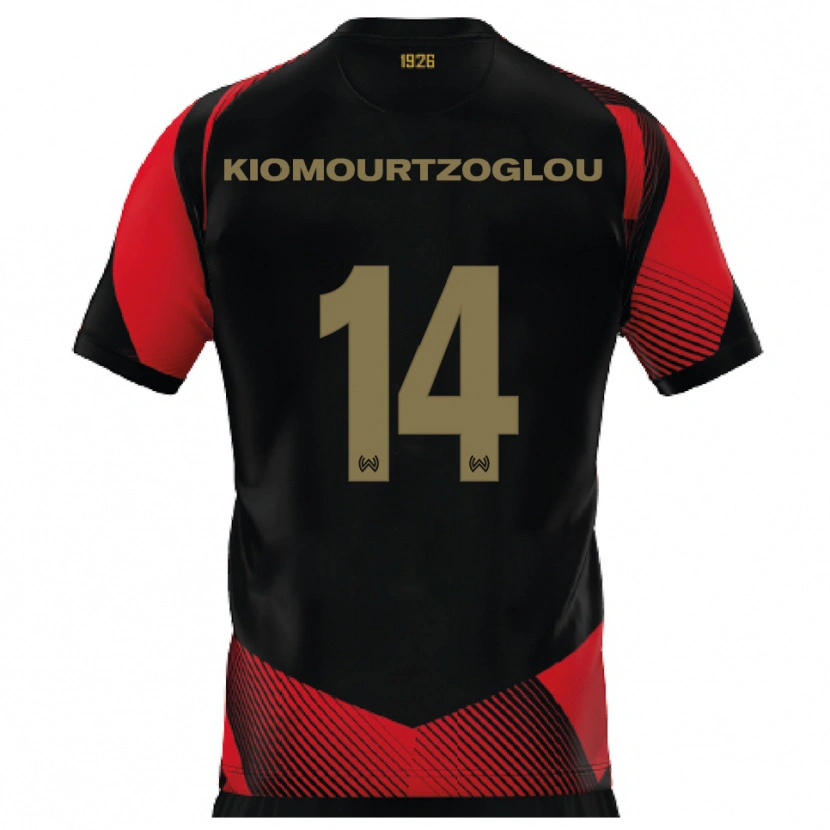 Danxen Kinder Orestis Kiomourtzoglou #14 Schwarz Rot Heimtrikot Trikot 2025/26 T-Shirt Österreich