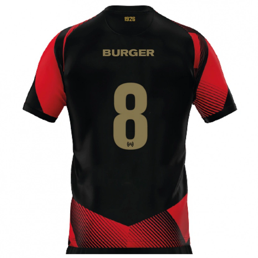 Danxen Kinder Glenn Burger #8 Schwarz Rot Heimtrikot Trikot 2025/26 T-Shirt Österreich