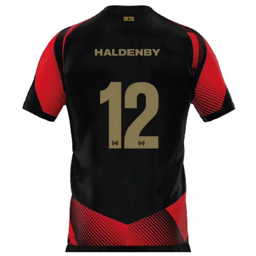 Danxen Kinder Ben Haldenby #12 Schwarz Rot Heimtrikot Trikot 2025/26 T-Shirt Österreich