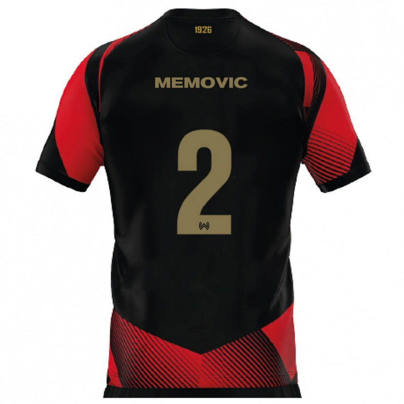 Danxen Kinder Daris Memovic #2 Schwarz Rot Heimtrikot Trikot 2025/26 T-Shirt Österreich