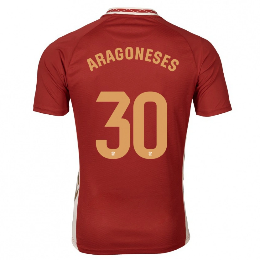 Danxen Kinder Sergio Aragoneses #30 Burgunder Gold Auswärtstrikot Trikot 2025/26 T-Shirt Österreich