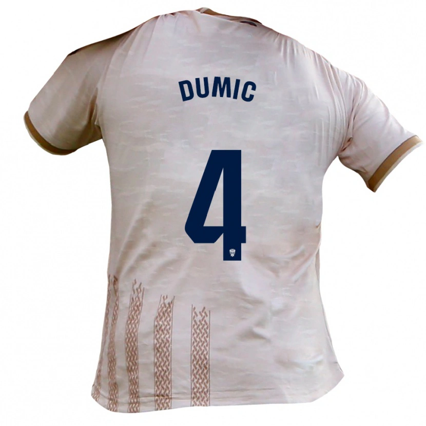 Danxen Kinder Dario Dumic #4 Cremeweiß Braun Auswärtstrikot Trikot 2025/26 T-Shirt Österreich
