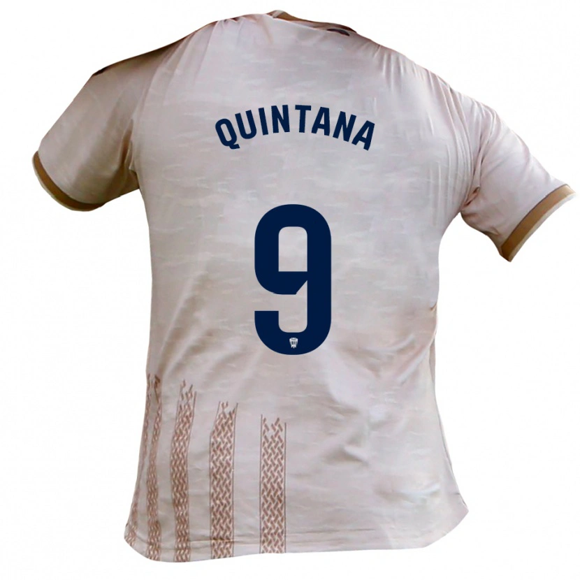 Danxen Kinder Nacho Quintana #9 Cremeweiß Braun Auswärtstrikot Trikot 2025/26 T-Shirt Österreich
