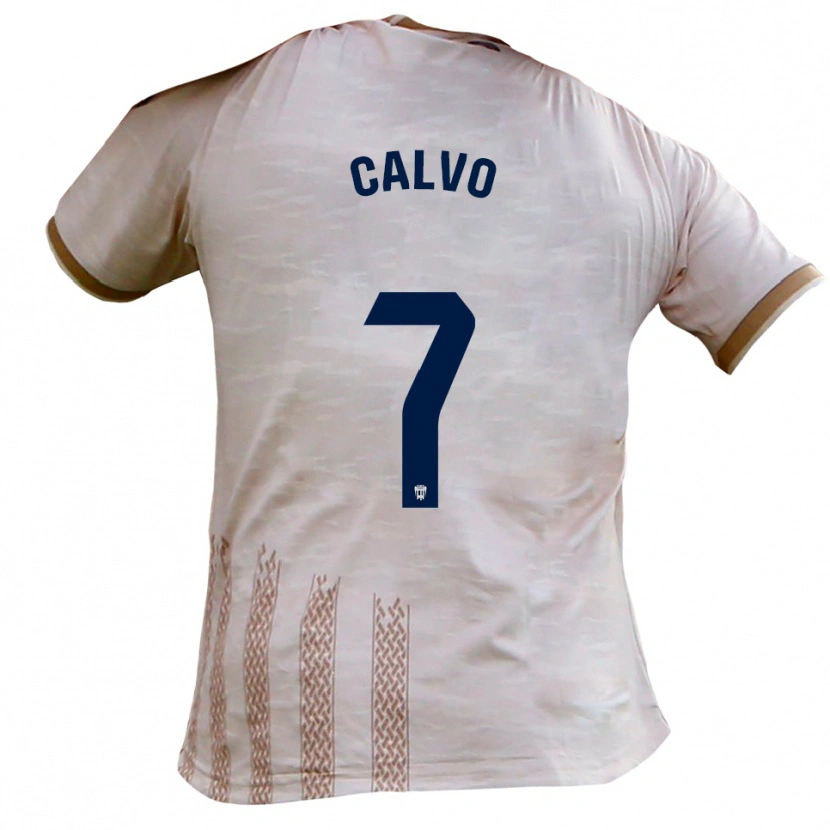 Danxen Kinder Borja Calvo #7 Cremeweiß Braun Auswärtstrikot Trikot 2025/26 T-Shirt Österreich