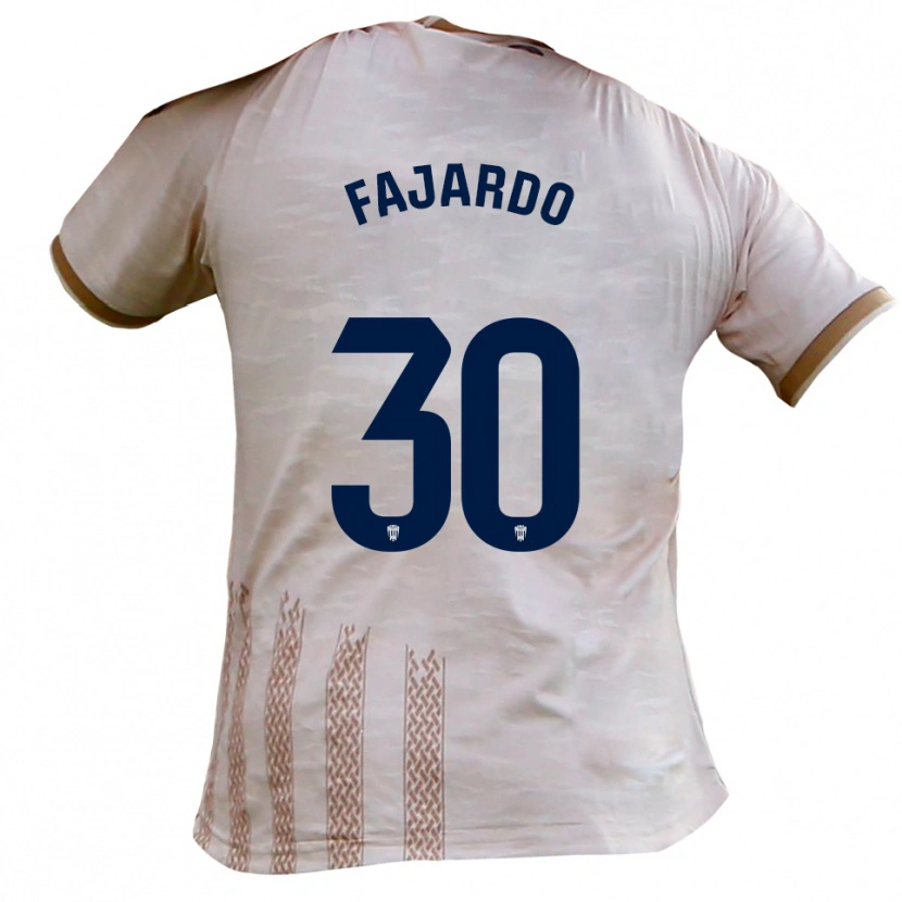 Danxen Kinder José Fajardo #30 Cremeweiß Braun Auswärtstrikot Trikot 2025/26 T-Shirt Österreich